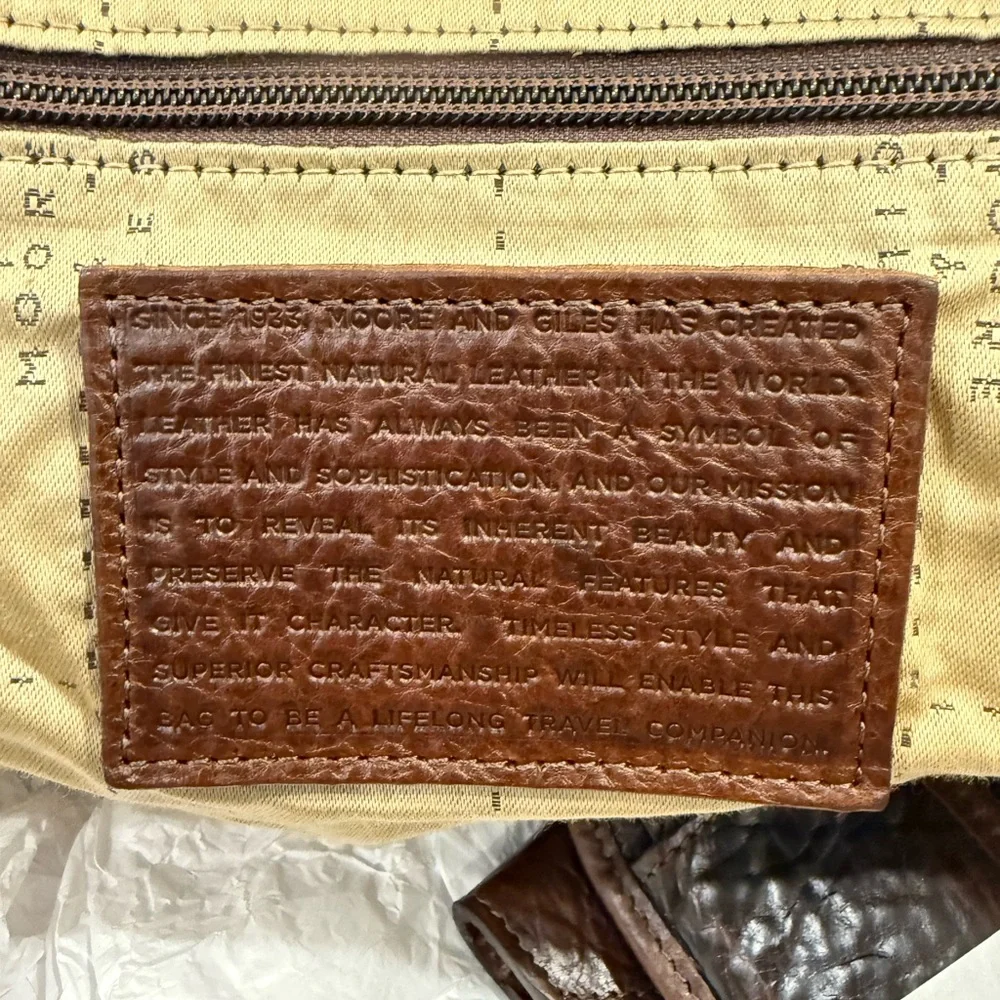 NEW Moor and Giles Benedict Weekend Bag in Titan Milled Brown - Picture 9 of 16